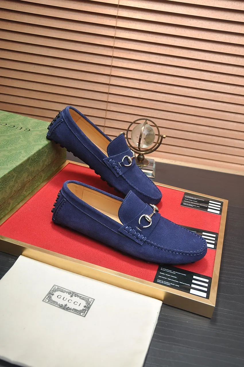 Men's Men's Shoes💰420💶【GUCCI】 (High-end Niuli) New 🍀Gucci*——Gucci Doudou Shoes! Made of imported original cowhide, the inner top layer is comfortable cowhide lining! Original wear-resistant rubber outsole! High quality products! Code number 38-44!